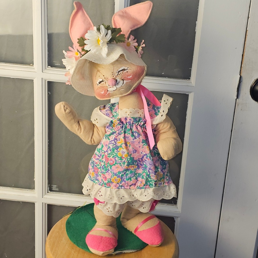Vintage Annalee 21" Boy & Girl Easter Bunny Dolls‎ 1976 - Picture 6 of 10